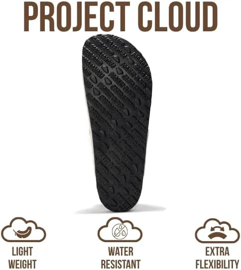 Мужские сабо Project Cloud - 100% натуральная кожа полного зерна, с мягкой подошвой из памяти формы и поддержкой свода стопы, натуральная пробковая стелька - нескользящие домашние тапочки для мужчин (Бруклин), белый — фото 4