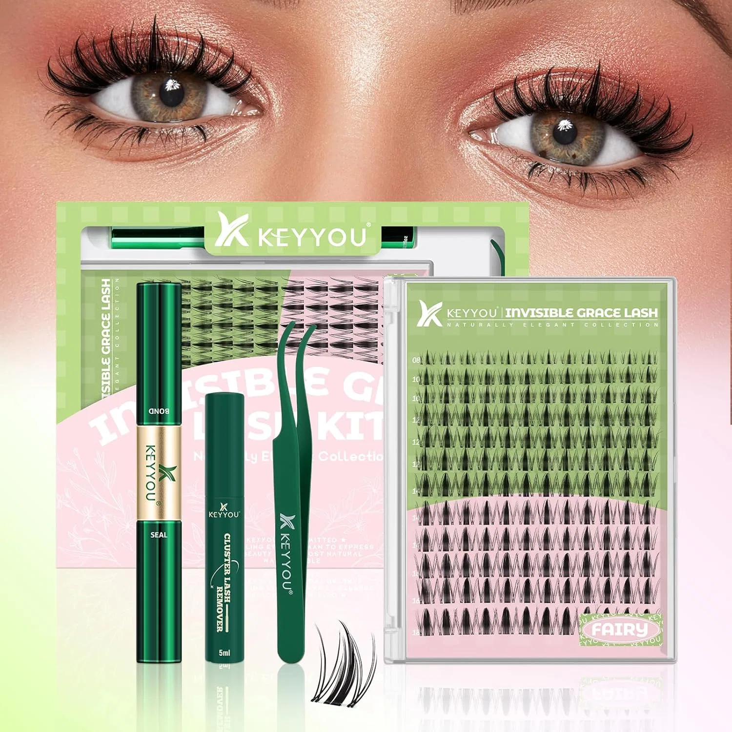 Набор для наращивания ресниц «Fairy Lash Clusters Manga D Curl» от KEYYOU Keyyou