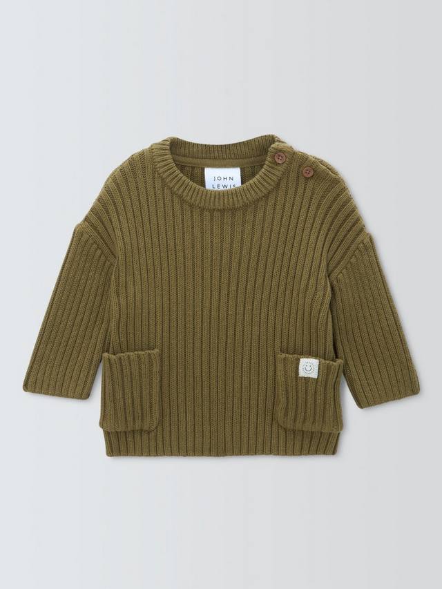 

Детский свитер с резинкой в стиле fisherman knit John Lewis, Green