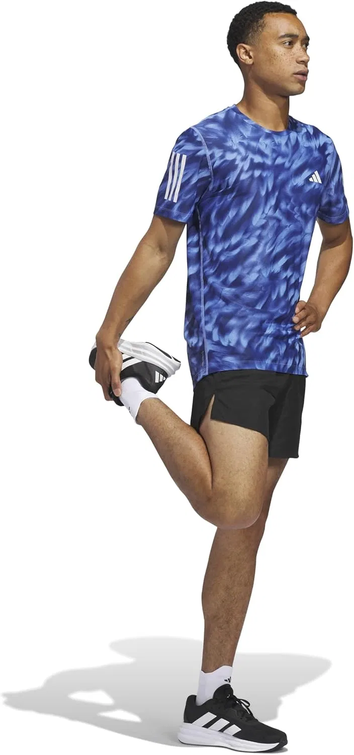 Футболка Adidas Men's Own The Run All Over Printed, синий/темно-синий — фото 2