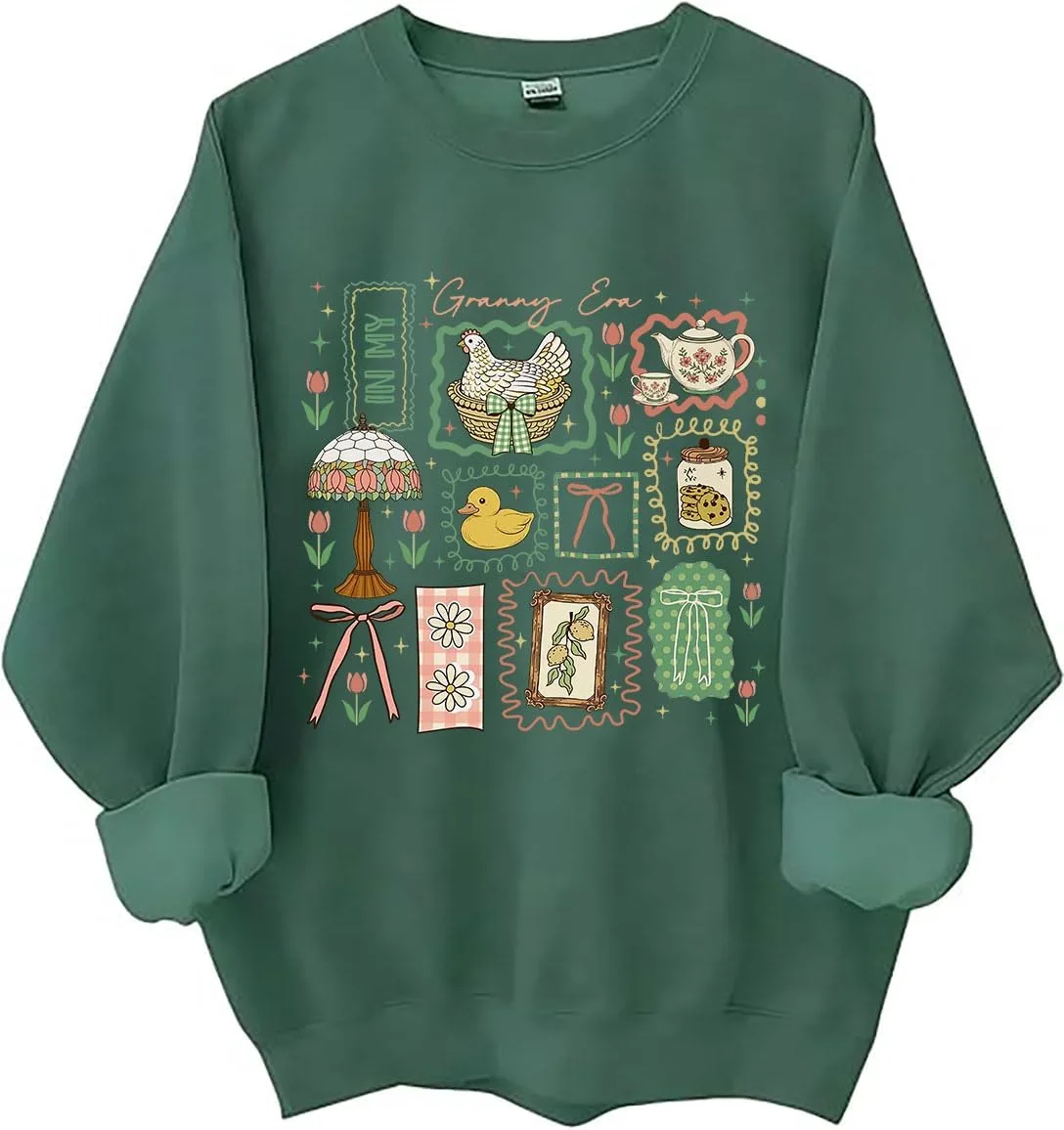 

Свитшот In My Granny Era с принтом Cottagecore LNDOCAI