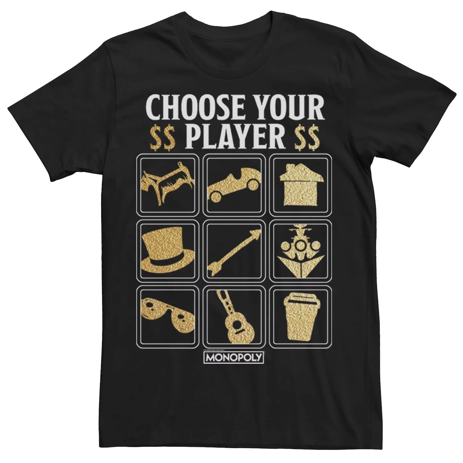 

Мужская футболка Monopoly Choose Your Player Icons Licensed Character