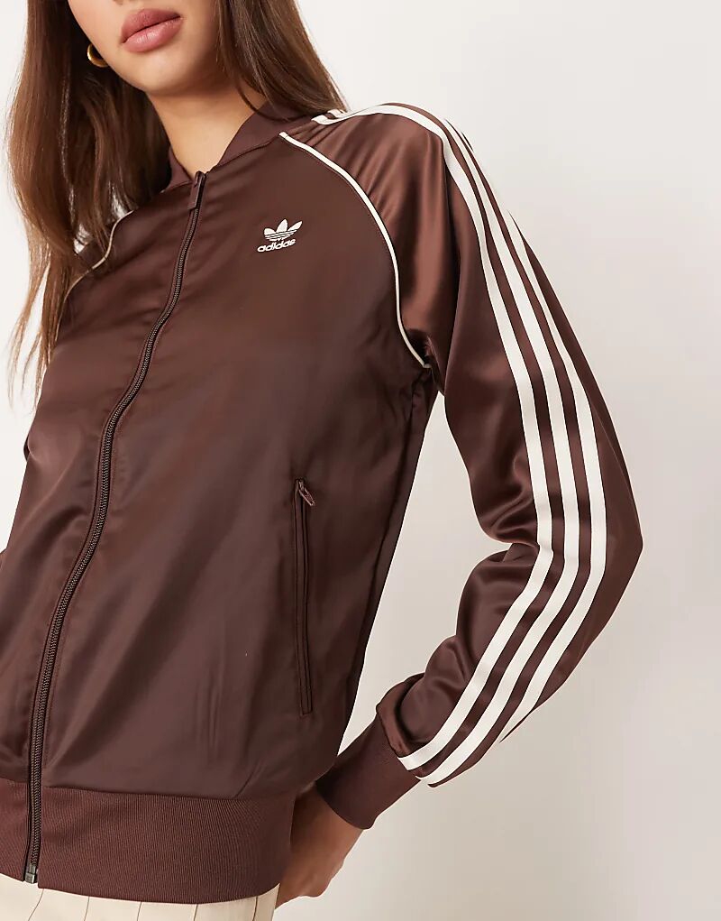 Спортивная куртка Adidas Originals Adicolor коричневого цвета — фото 2