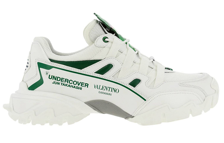 Кроссовки Valentino мужские спортивные повседневные низкие бело-зеленые — фото 2