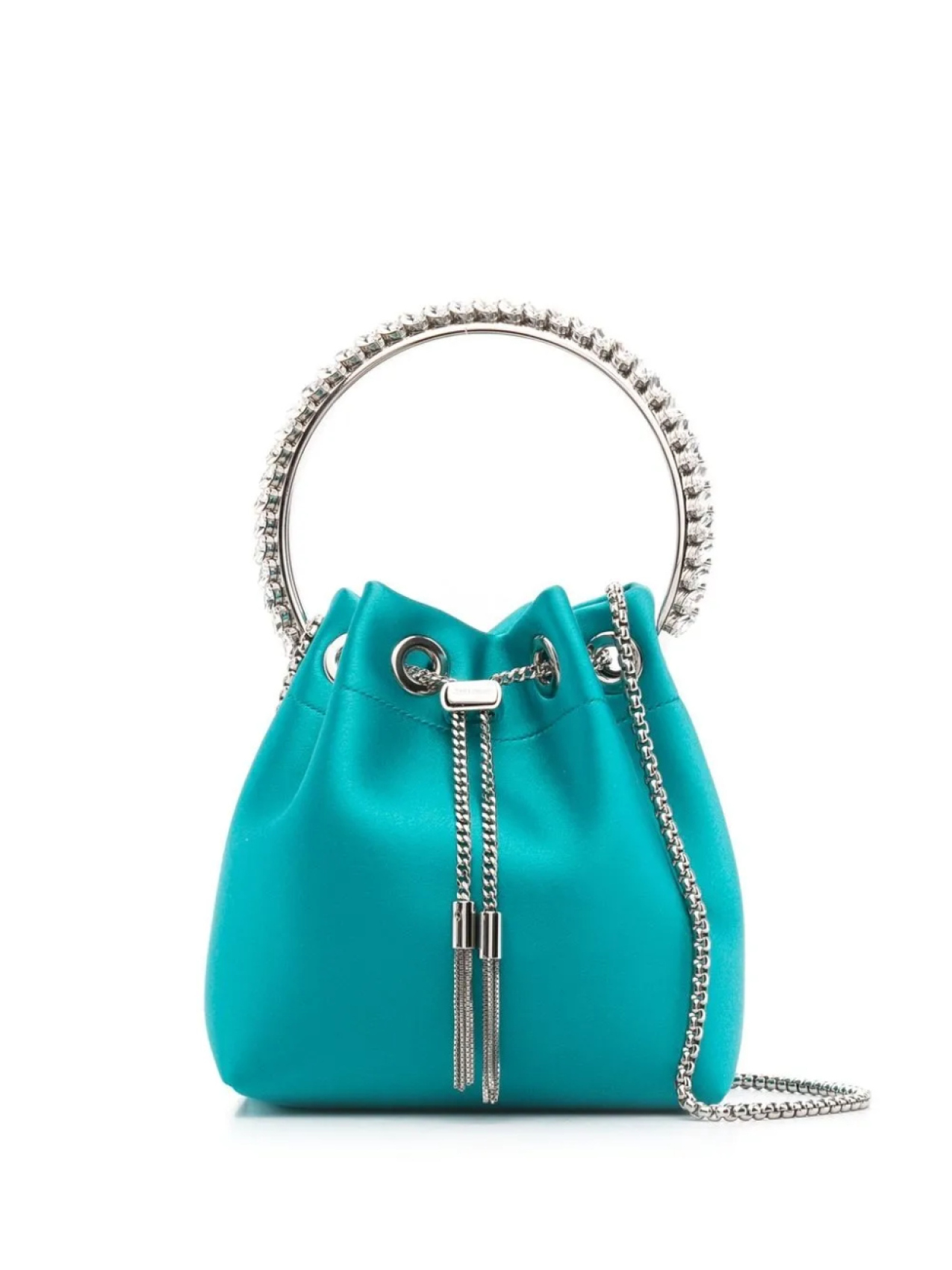 

Атласная сумка Bon Bon с кристаллами Jimmy Choo, зеленый