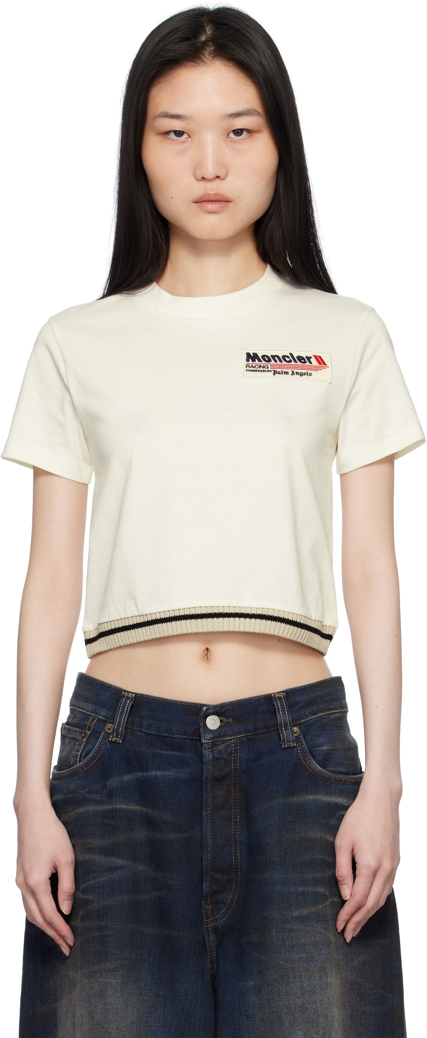 

Футболка Moncler x Palm Angels Racing Moncler Genius, белый