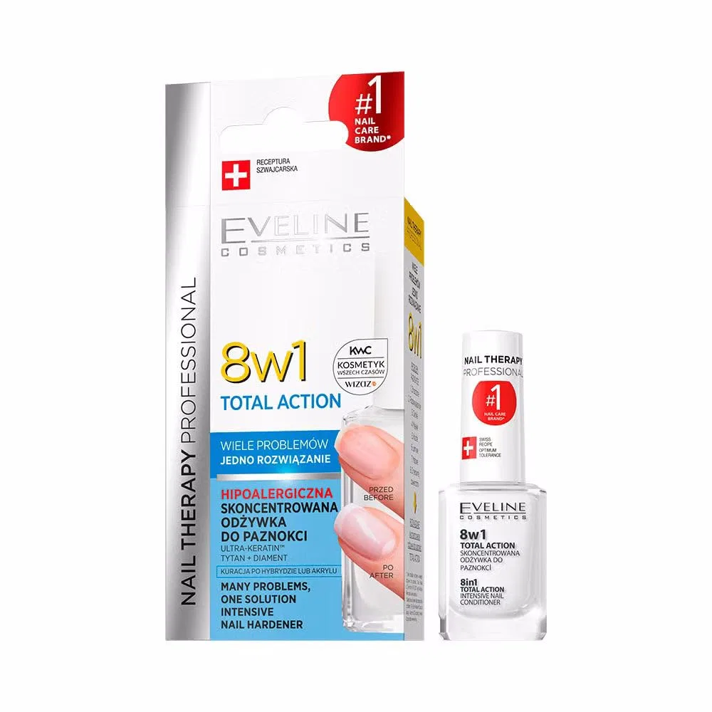 Кондиционер для ногтей Eveline Cosmetics Therapy Total Action 8-в-1, 12 мл Eveline Cosmetics
