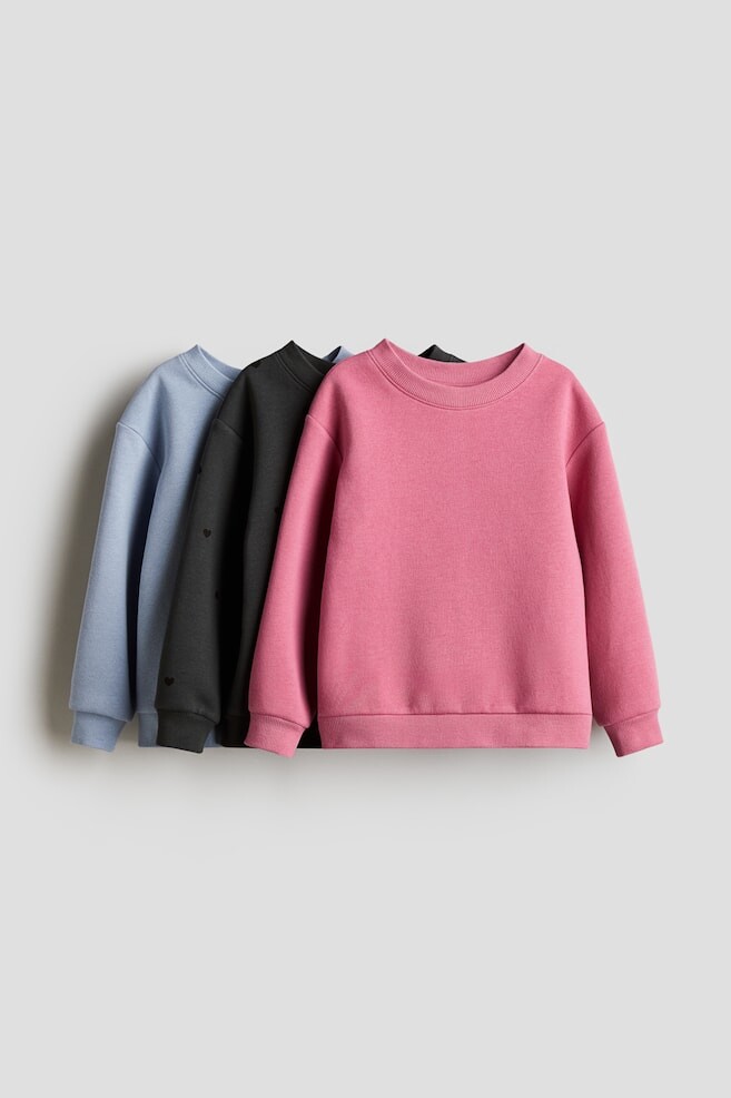 

Комплект толстовок H&M, 3 предмета, розовый/черный/голубой