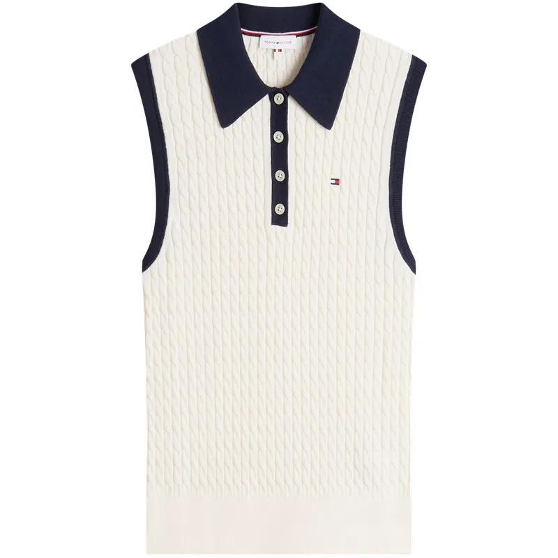 Вязаный топ Tommy Hilfiger темно-синий — фото 4