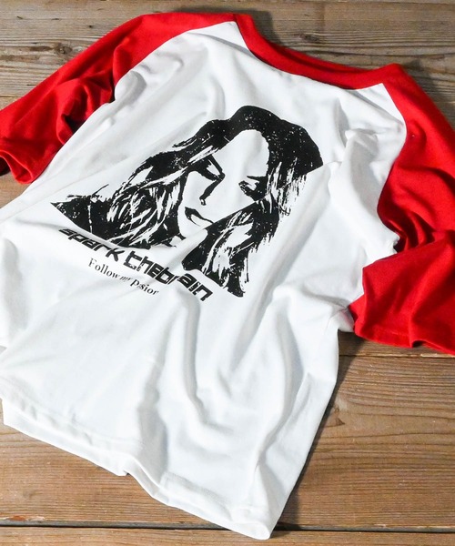 

Футболка-реглан женская и мужская, трикотаж 16/TC Ritzy, белый/красный