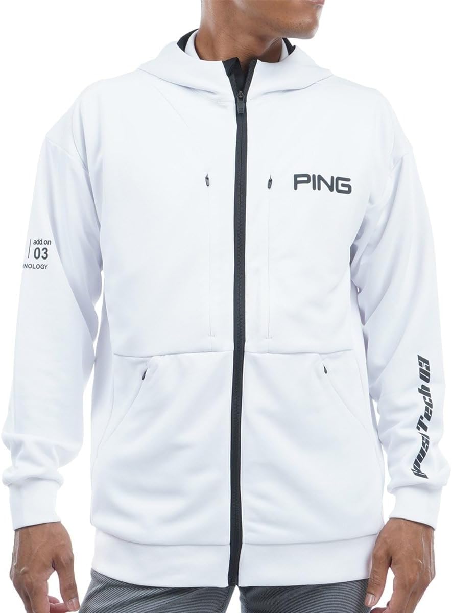 

Мужская толстовка на молнии Pin Apparel 621-3242801 (серия AddElm) (технология ADD.03) / для гольфа Ping, белый