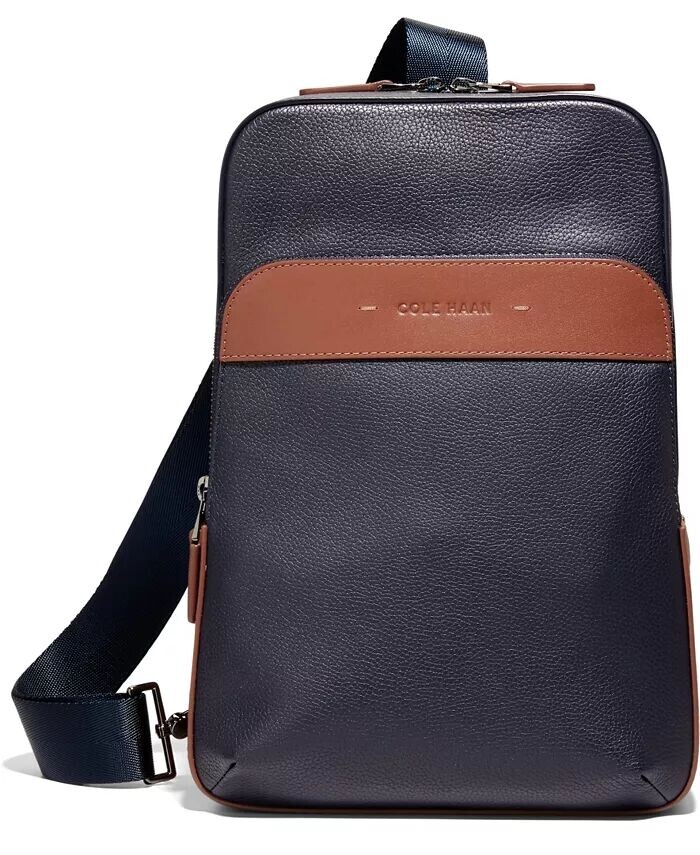 

Маленькая кожаная сумка-слинг Triboro Cole Haan, синий