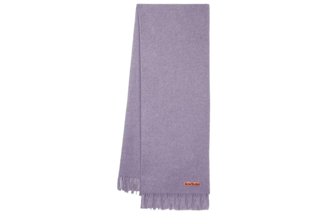 

Acne Studios Фринговая шарф с детализированным логотипом, Purple