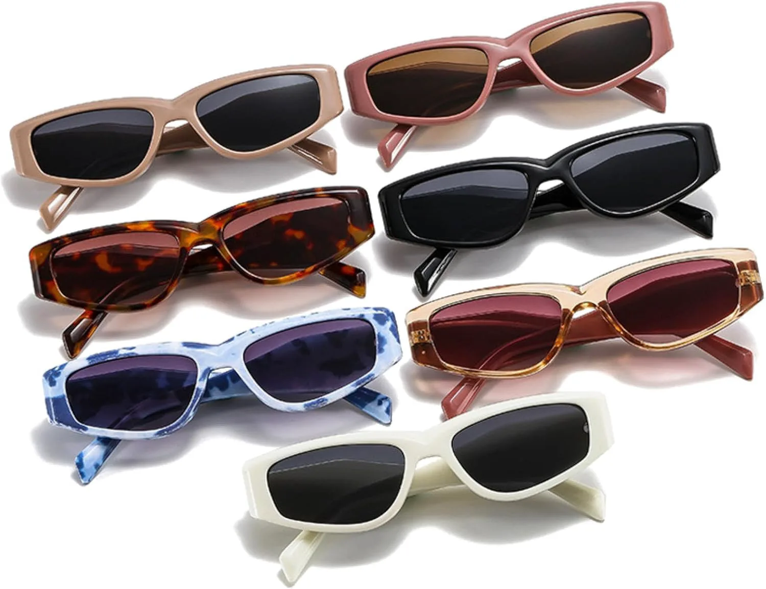 

Ретро-очки необычной формы «кошачий глаз» для женщин, модные солнцезащитные очки UV400 для мужчин, солнцезащитные очки с леопардовым принтом WNCKSQ, Champagne Red