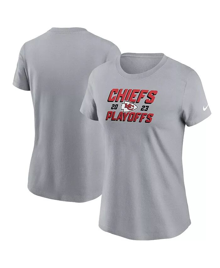 

Женская серая футболка Kansas City Chiefs 2023 NFL Playoffs Iconic Nike