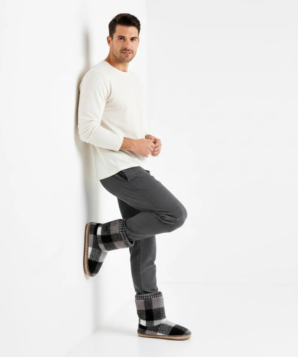 

Cosyone1997 Уютные домашние тапочки для мужчин, с мягкой меховой отделкой и нескользящей подошвой, теплые носки-мокасины, зимние подарки на Рождество, уникальные, серый/белый