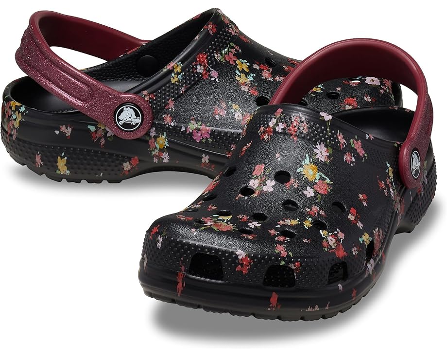 

Сабо Unisex Crocs Kids Classic Clogs with Patterns and Graphics, цвет Black/Multi Ditsy Floral