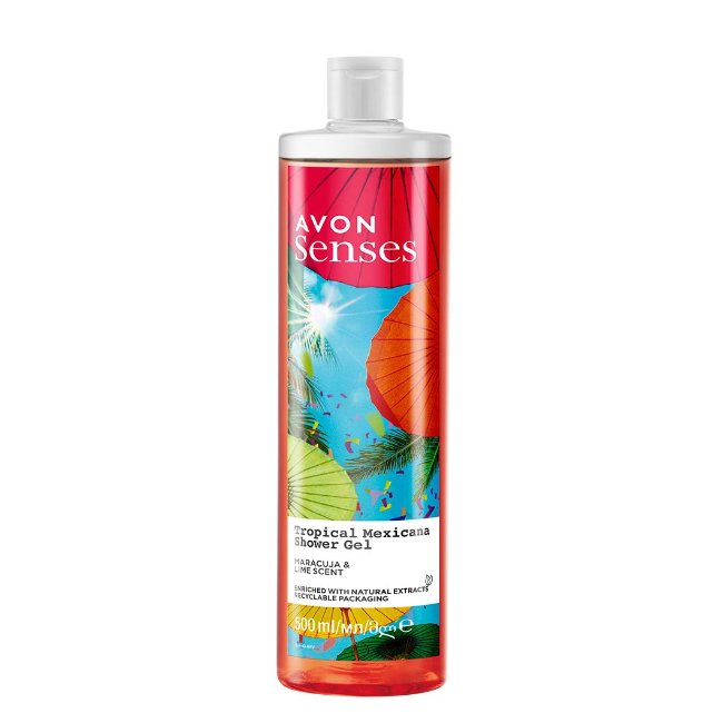 

Avon, Senses, гель для душа, маракуйя и лайм, Fiesta, 500 мл