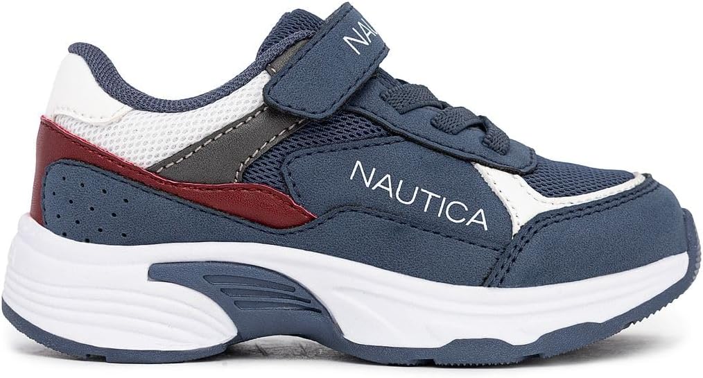 Детские кроссовки Nautica с регулируемыми ремешками, Удобные повседневные кеды для мальчиков и девочек, малышей и маленьких детей, синий — фото 2