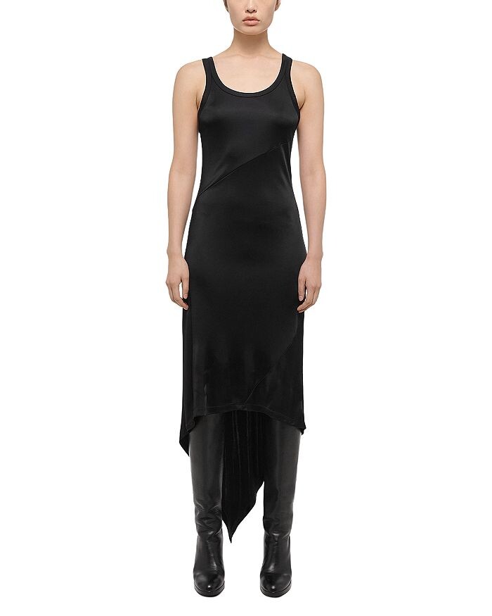 

Платье-майка Helmut Lang с шарфом и подолом, черный