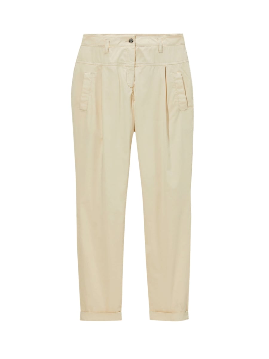 

Зауженные брюки со складками спереди MADELEINE, кремовый