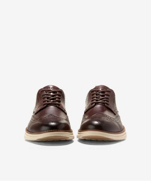 Мужские туфли Cole Haan Grand Harrison Wingtip из натуральной кожи коричневые — фото 3