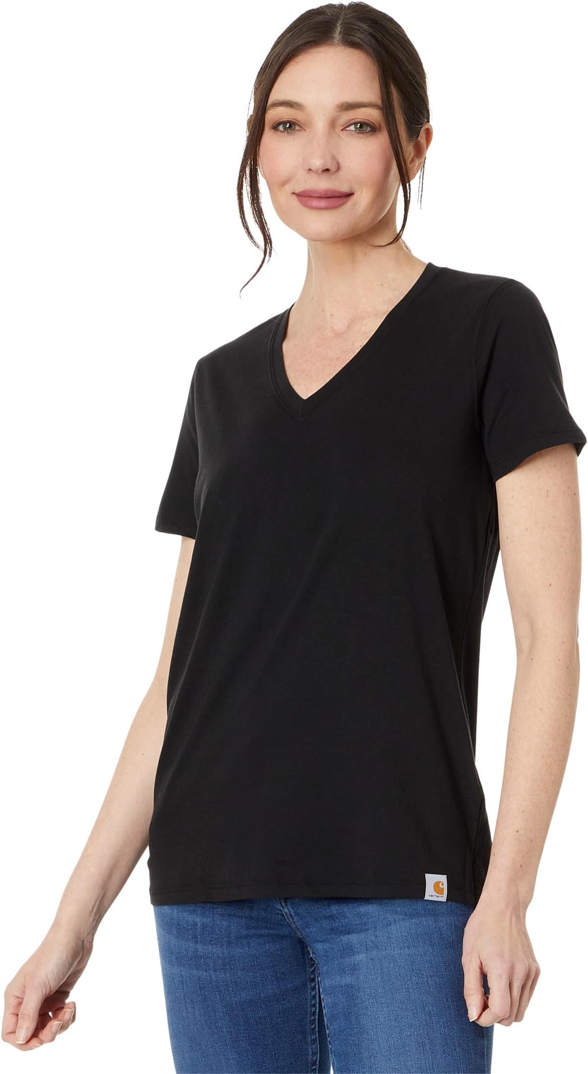 

Футболка Carhartt Relaxed Fit Lightweight Short Sleeve V-Neck T-Shirt, Black