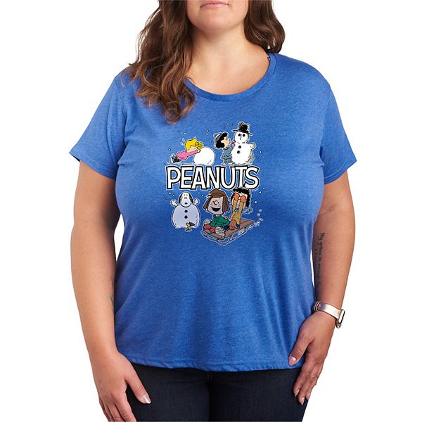

Футболка с принтом Peanuts зимние стикеры Plus size Licensed Character, Heather Royal Blue, Синий, Футболка с принтом Peanuts зимние стикеры Plus size Licensed Character, Heather Royal Blue