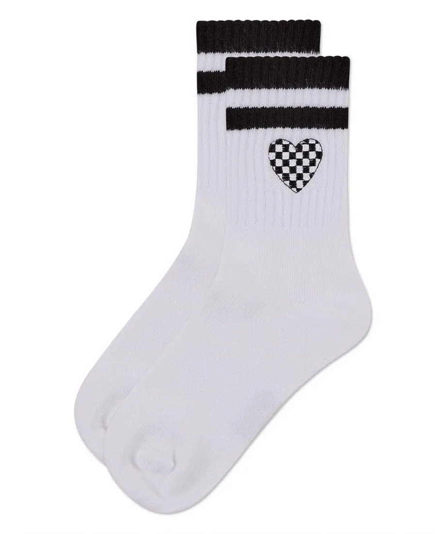 MeMoi Носки Big Girls Checkered Heart Crew Socks — фото 3