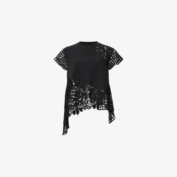

Топ Zalа из хлопка с вязаными крючком вставками Allsaints, черный