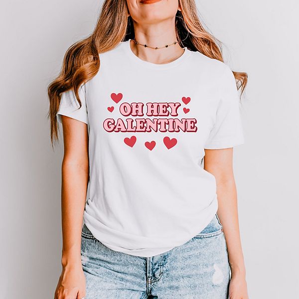 

Футболка с принтом Oh hey galentine hearts Simply Sage Market, White, Белый, Футболка с принтом Oh hey galentine hearts Simply Sage Market, White