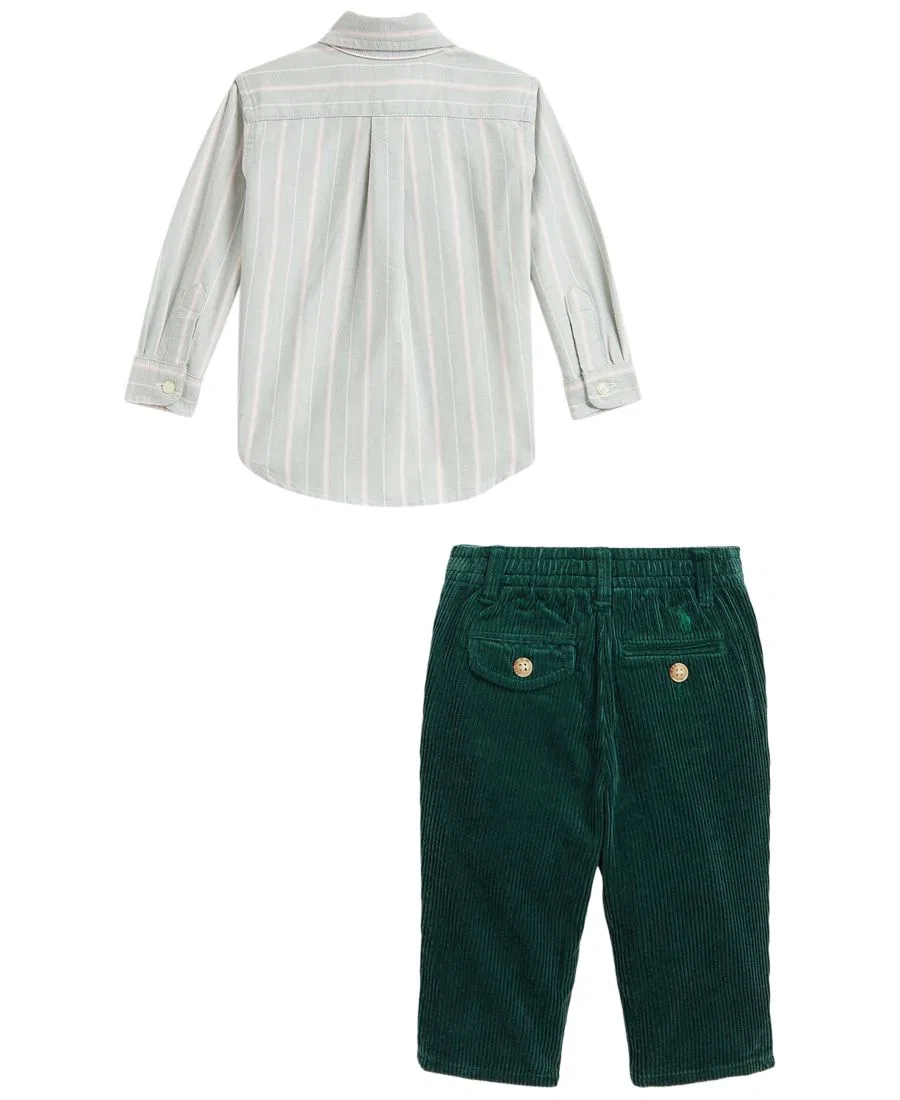 Комплект из оксфордской рубашки и вельветовых брюк Polo Ralph Lauren, Forest Lavendar Multi — фото 2