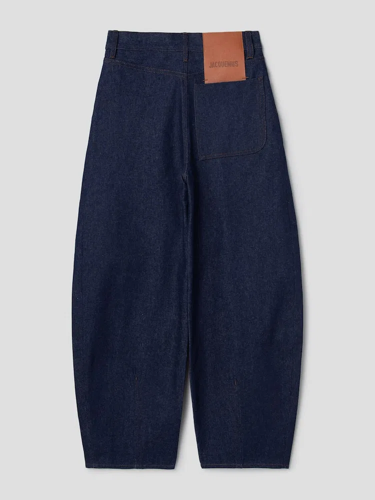 Широкие джинсы Ovalo JACQUEMUS, Navy/Brown — фото 2