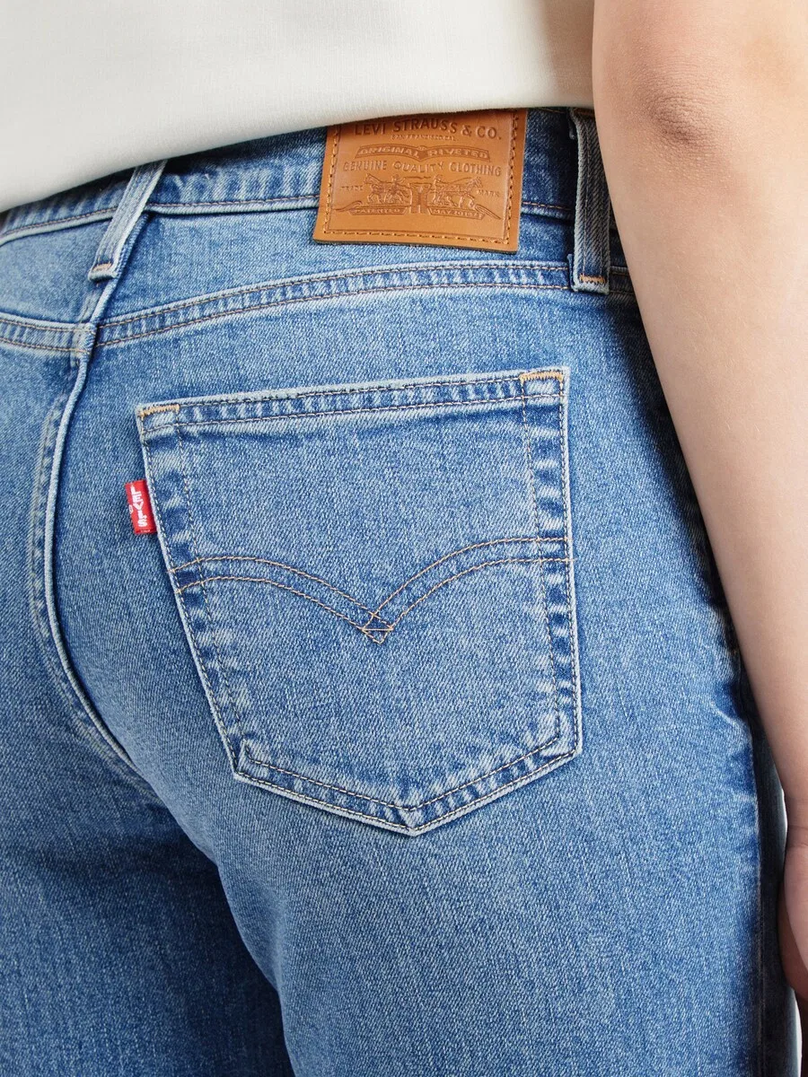 Джинсы LEVI'S Slim fit '724 High Rise Straight' синего цвета — фото 2