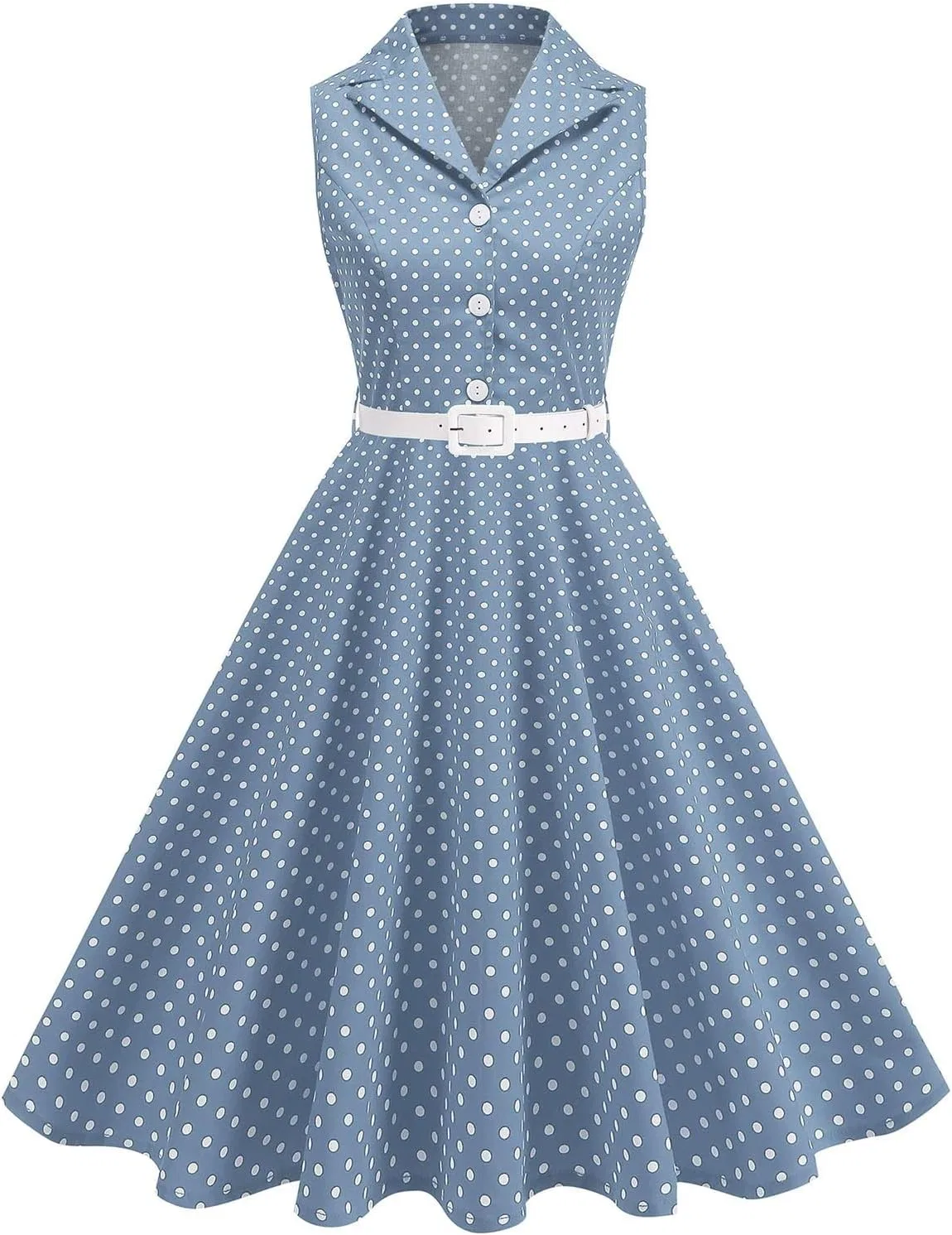 Женское повседневное платье с горошком Polka Dot, Light Blue