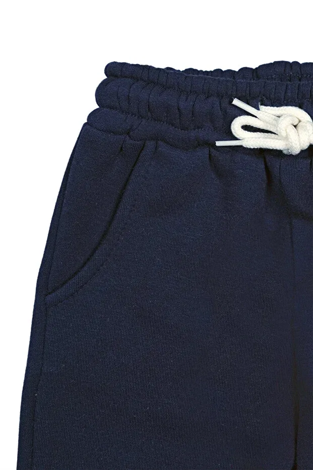 Детские спортивные штаны с карманами 3-ниточные хлопковые Jogger Sweatpants Generic Brands, Navy Blue — фото 3
