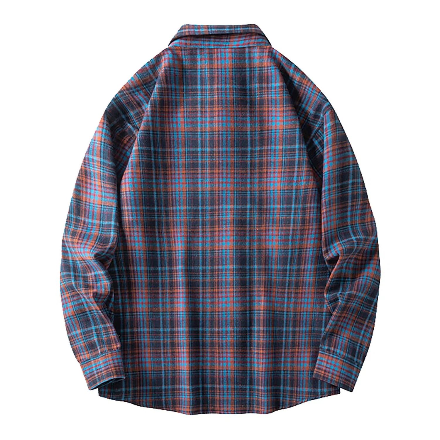 Мужская рубашка-фланель с длинным рукавом, Men's Black Plaid Shirt — фото 2