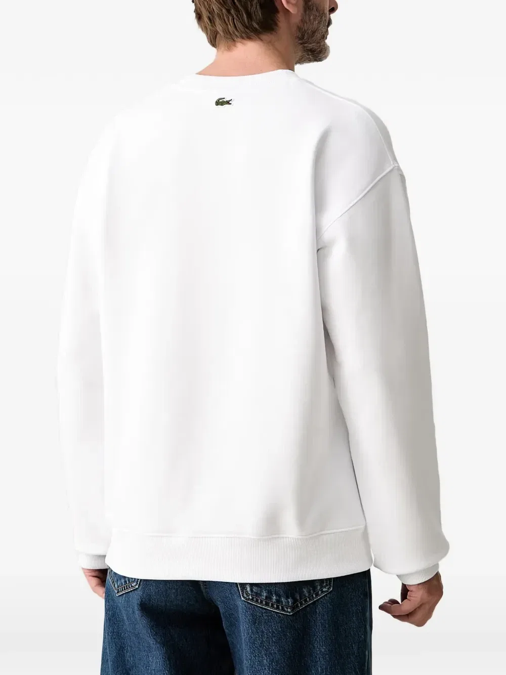 Хлопковый свитшот французского производства Lacoste, белый — фото 3