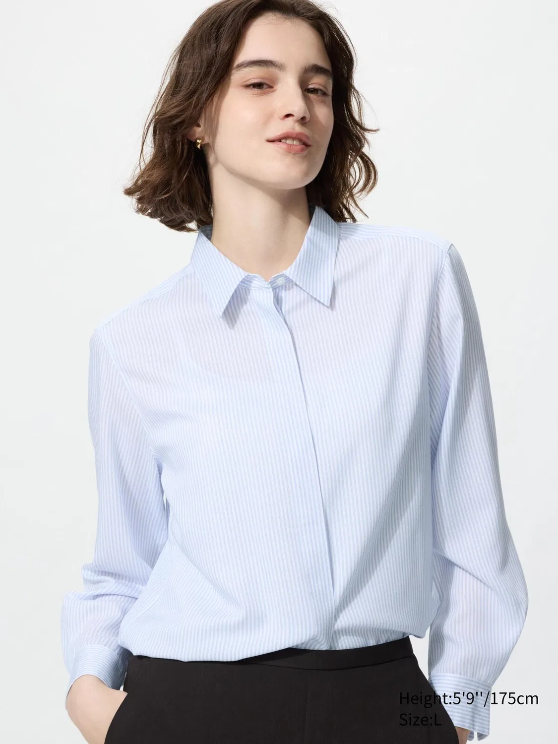 Блузка Uniqlo, полосатая, синий