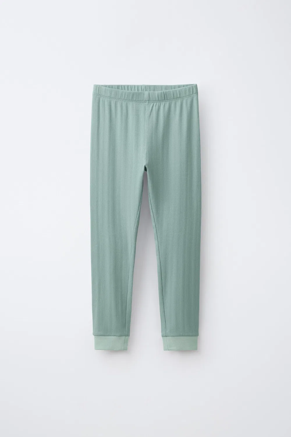 Пижама для детей, однотонная с текстурой, 6-14 лет ZARA, Green — фото 4