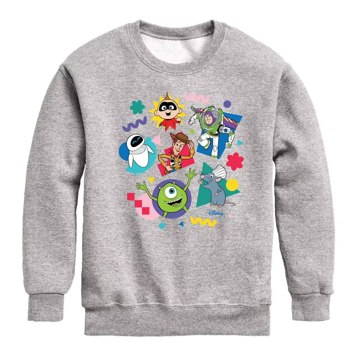 Детский свитшот с длинным рукавом с принтом Disney Pixar Character Shapes Disney, Athletic Heather