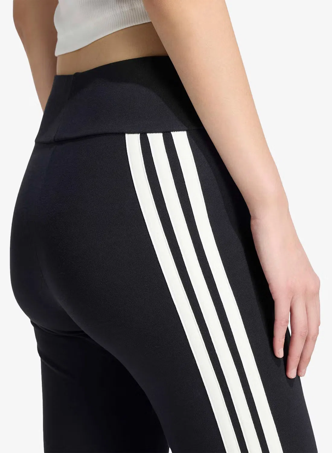 Леггинсы облегающие 3-Stripes Adidas, черный — фото 4
