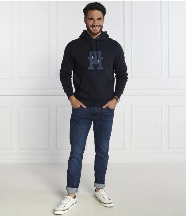 Мужское худи с принтом Monogram Applique Tommy Hilfiger, Blu Marino — фото 2