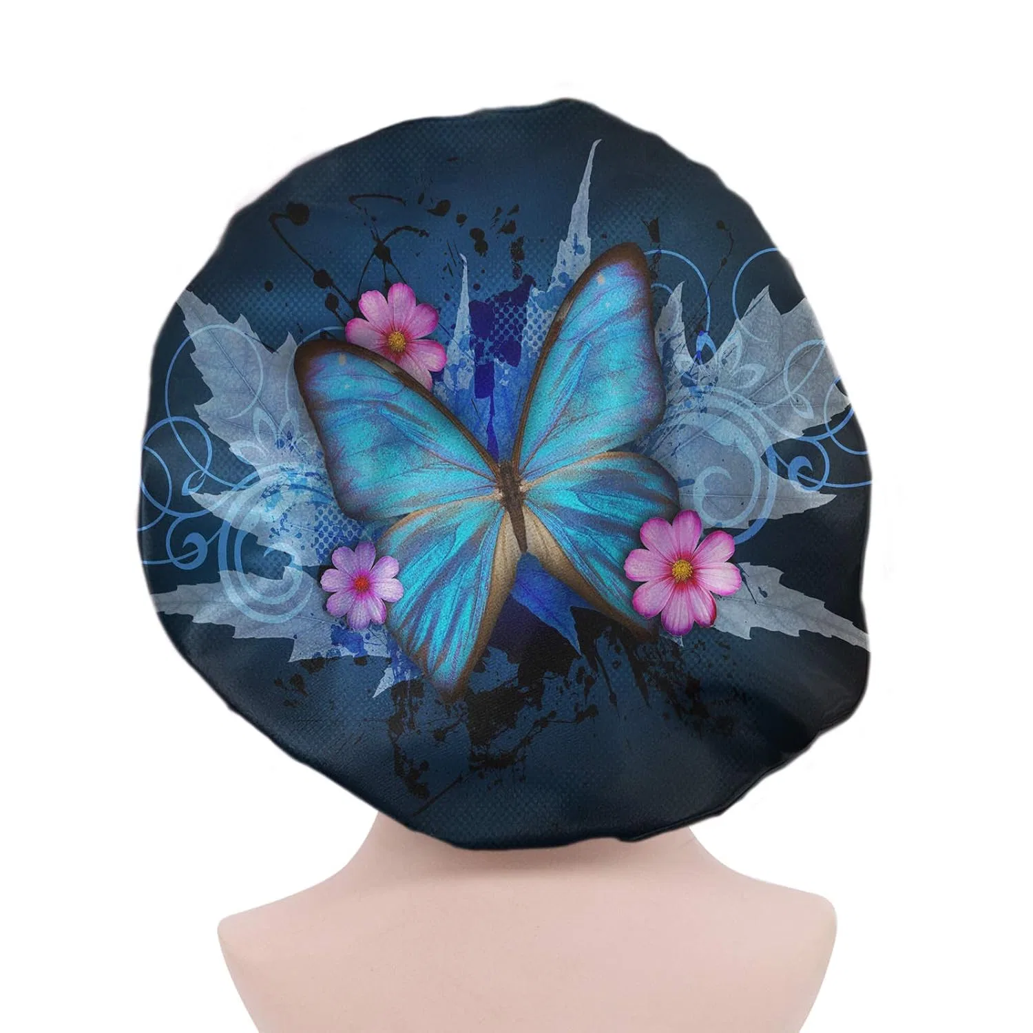 Шапочка для душа Satin, COEQINE, Blue with Butterflies — фото 2