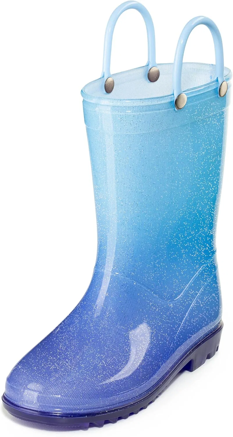 Детские резиновые сапоги с блестками Puddle Play, Light Blue