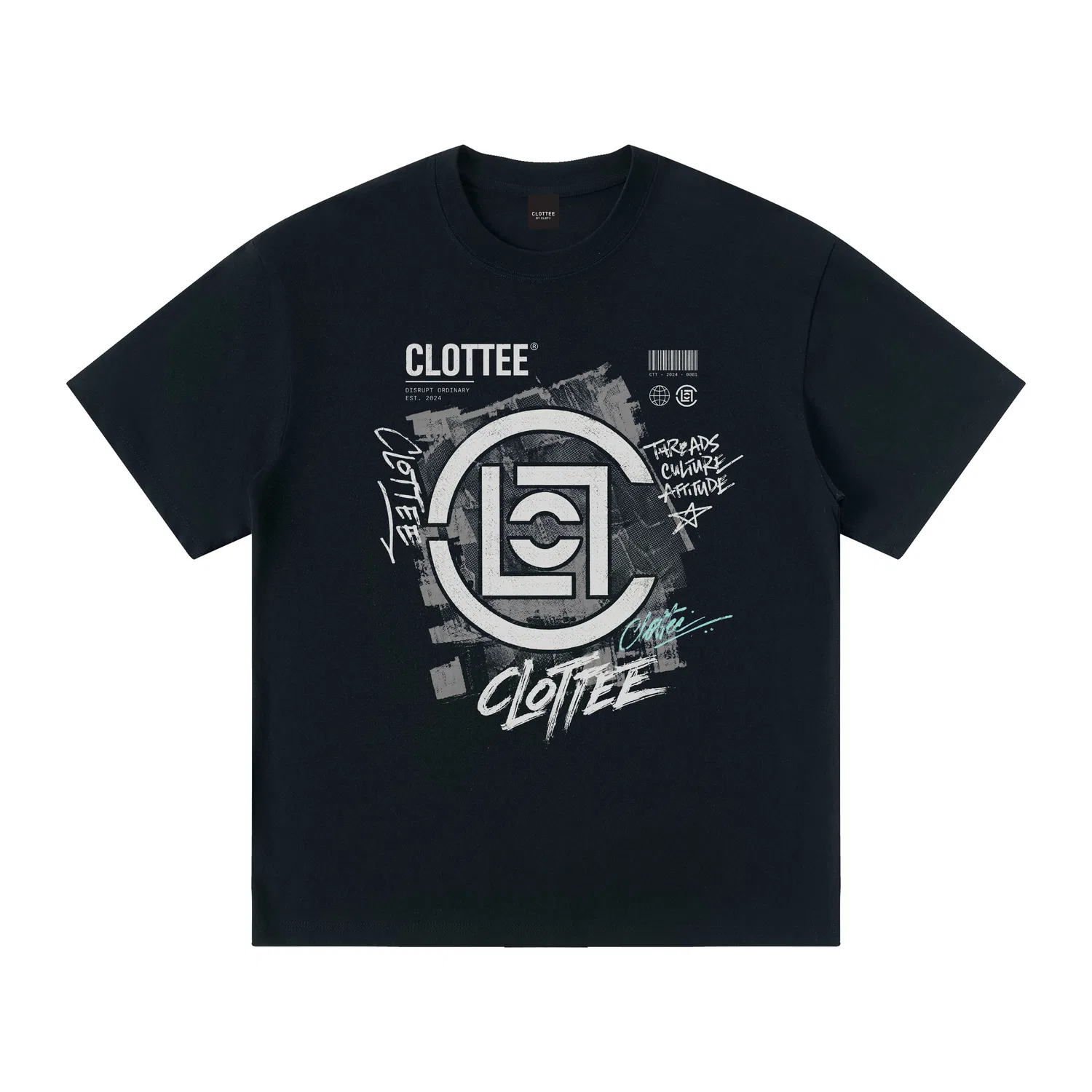 Детская футболка с круглым вырезом, свободного кроя CLOT, Light Gray — фото 3