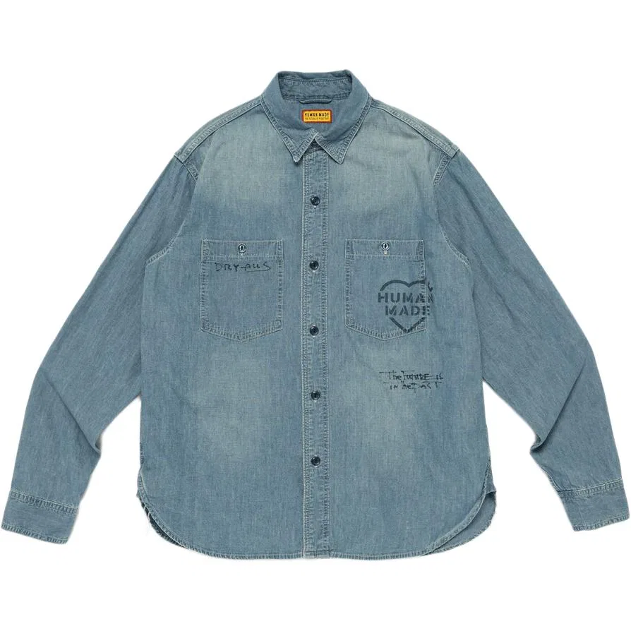 Детская джинсовая куртка с лацканом HUMAN MADE, Blue