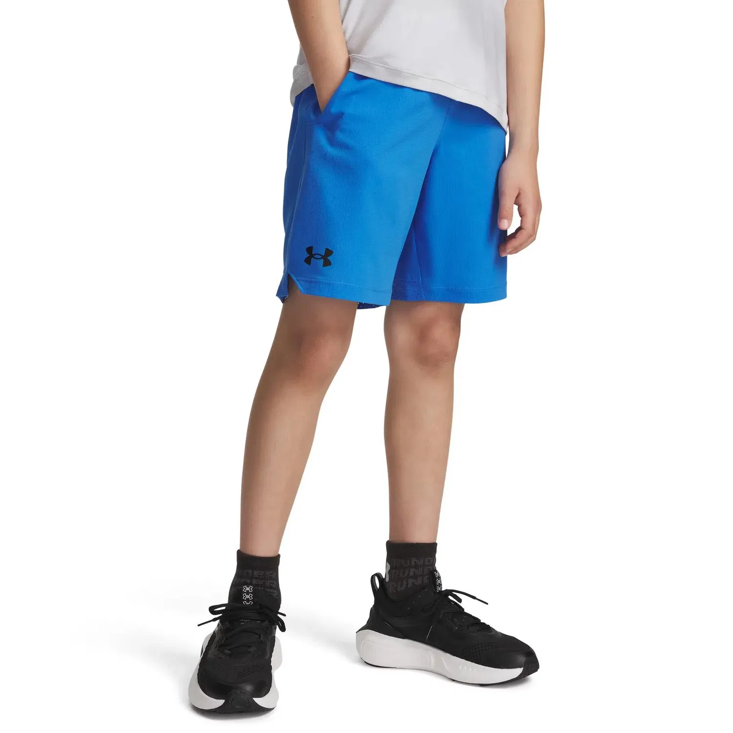 Детские шорты для мальчиков с быстросохнущей тканью Vanish Shorts Under Armour, Konigsblau Schwarz — фото 2