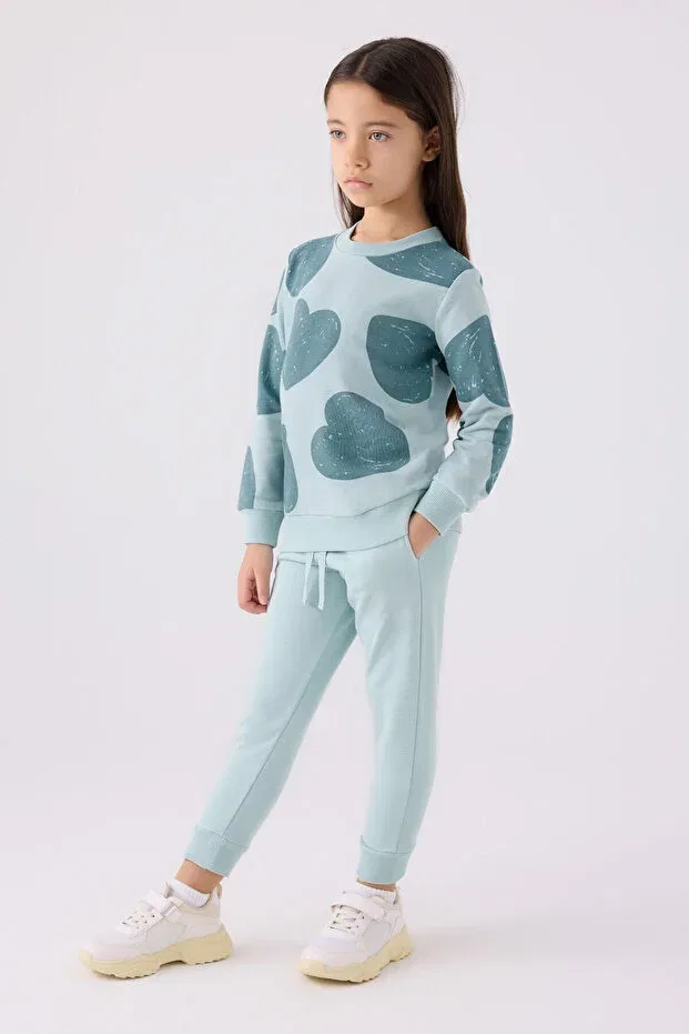 Детский спортивный костюм для девочек с принтом Rolypoly, Light Blue