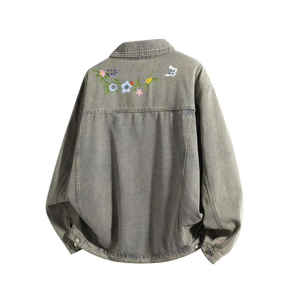 Детское джинсовое пальто с принтом Denim Jackets Unisex Lapel Moderate Print, PAL ONGACO, Blue — фото 4